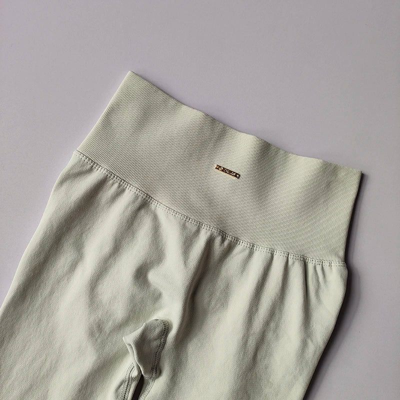 Seamless V-Neck Yoga Set – Hip-Lifting Bra & Leggings