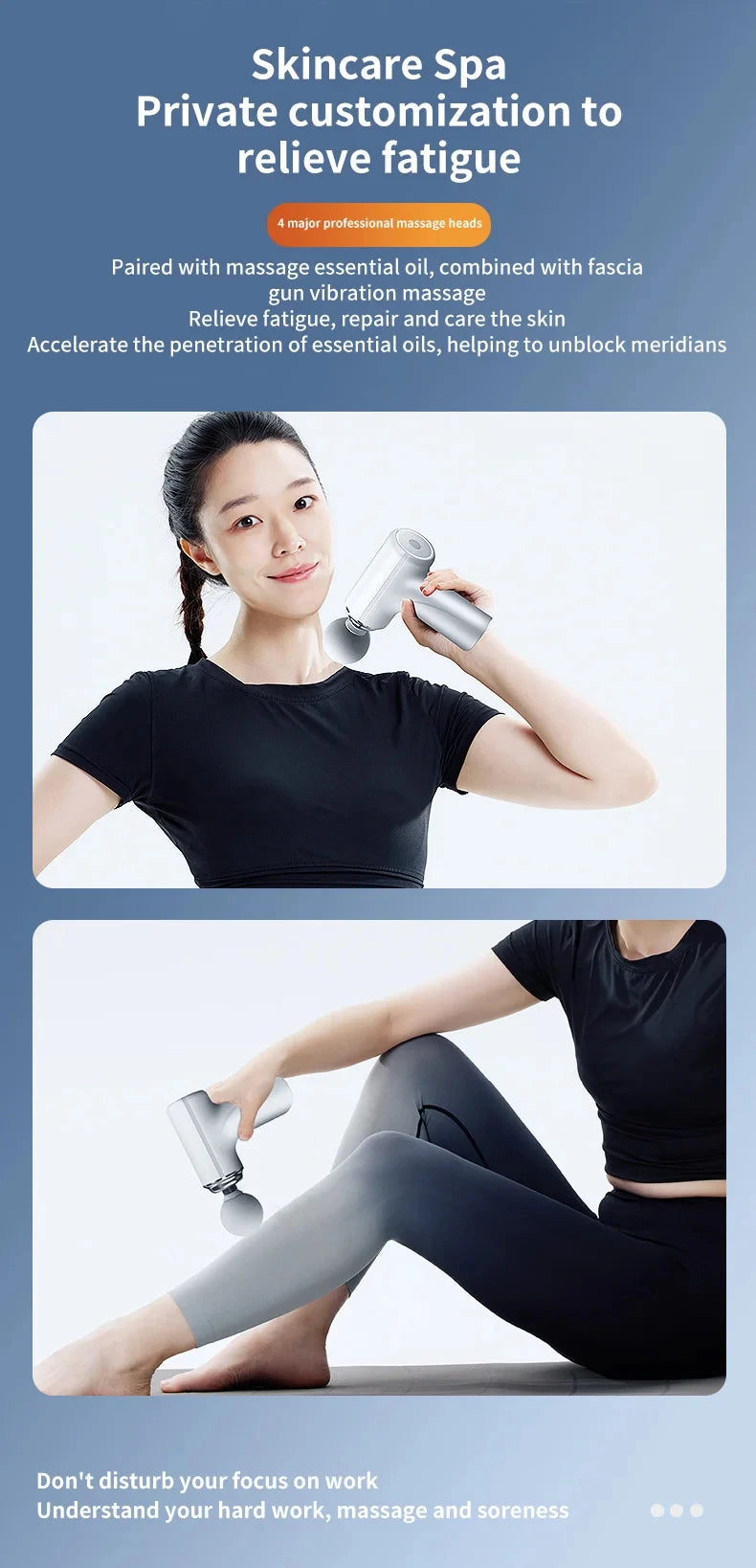 AI Smart Massage Gun with LED Light