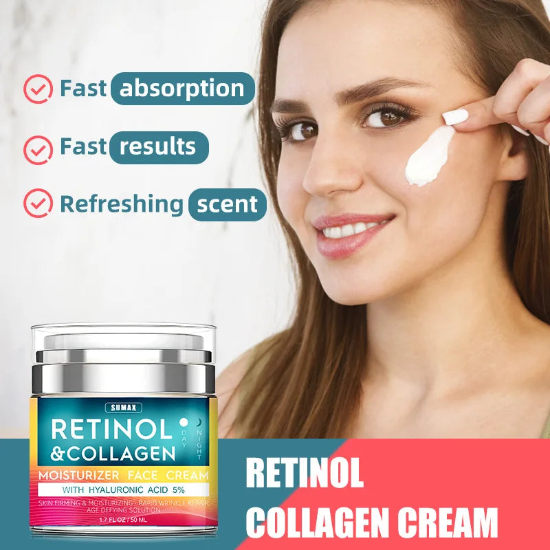 Retinol Anti-Aging Face Cream – Collagen & Hyaluronic Acid, 50ML