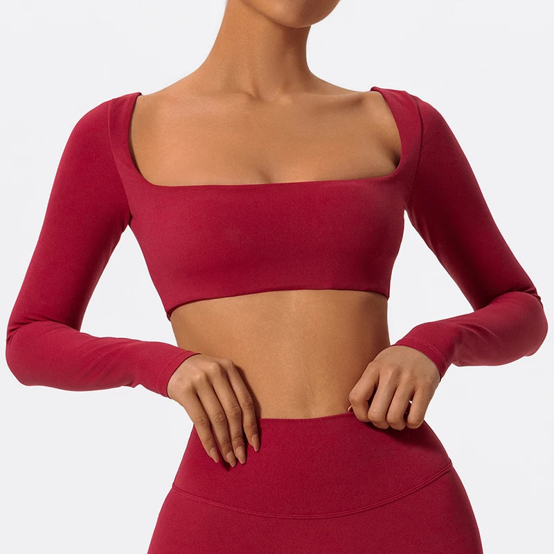 Women’s Long-Sleeve Sports Top – Yoga & Running Workout Shirt