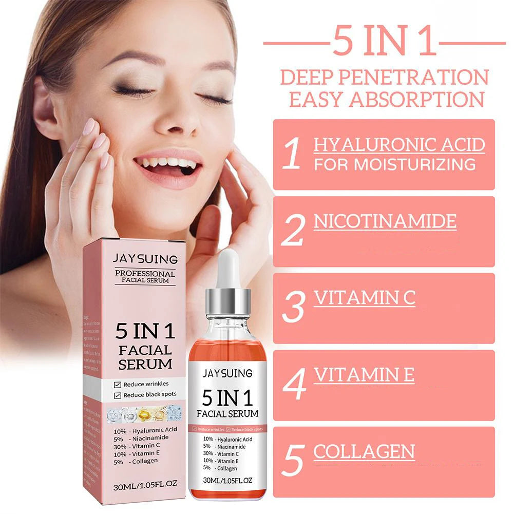 5-in-1 Hyaluronic Acid Face Serum – Vitamin C & Collagen