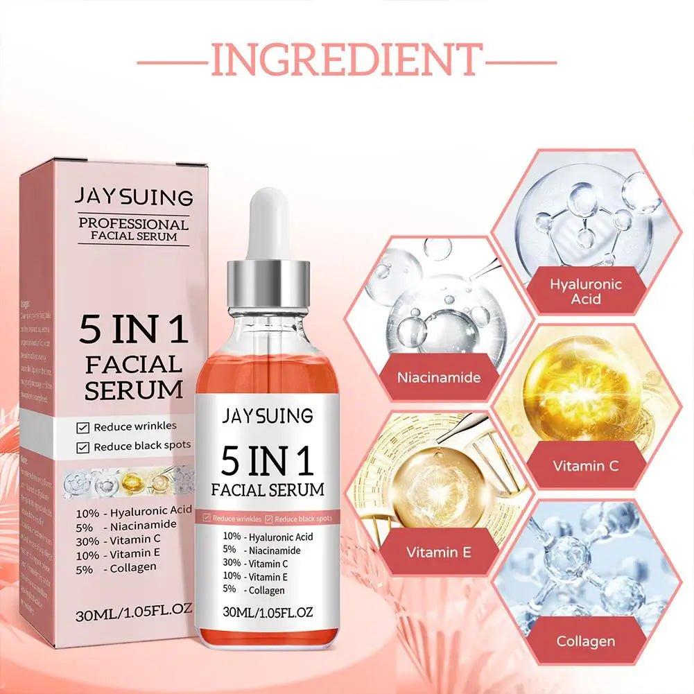 5-in-1 Hyaluronic Acid Face Serum – Vitamin C & Collagen