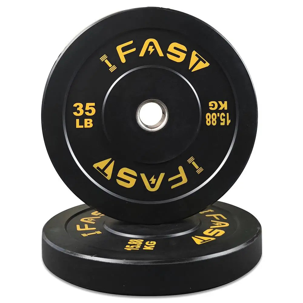 35LB Rubber Bumper Plates – Barbell Weights with Steel Insert