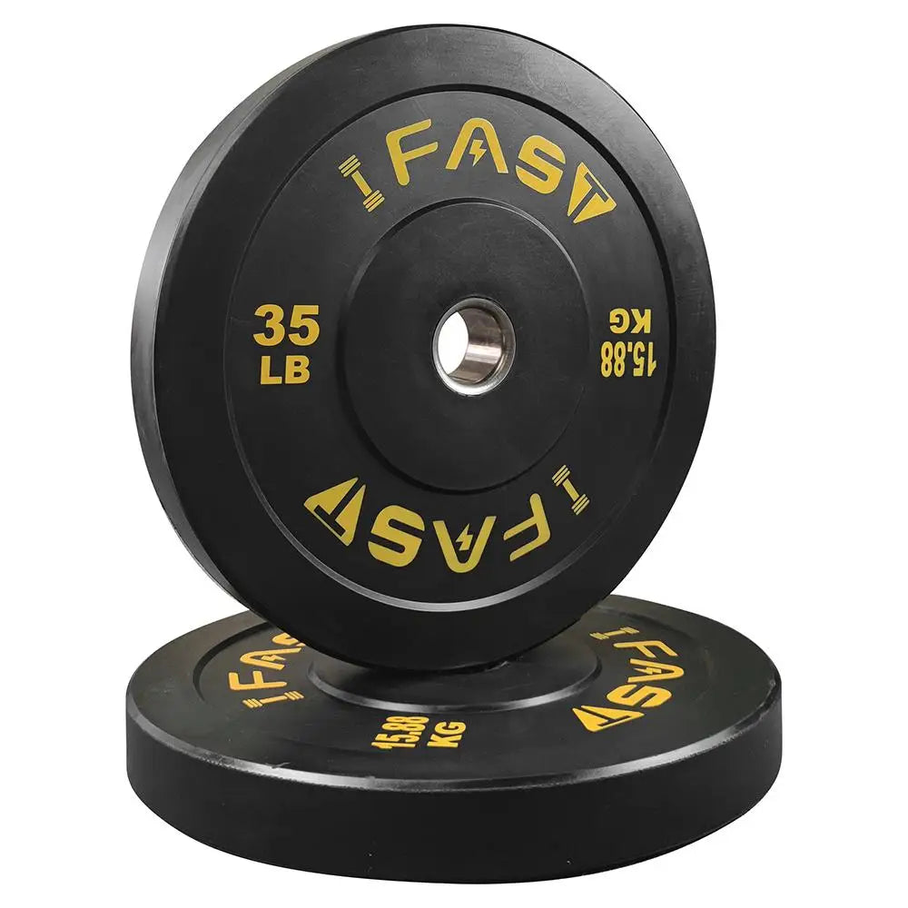 35LB Rubber Bumper Plates – Barbell Weights with Steel Insert
