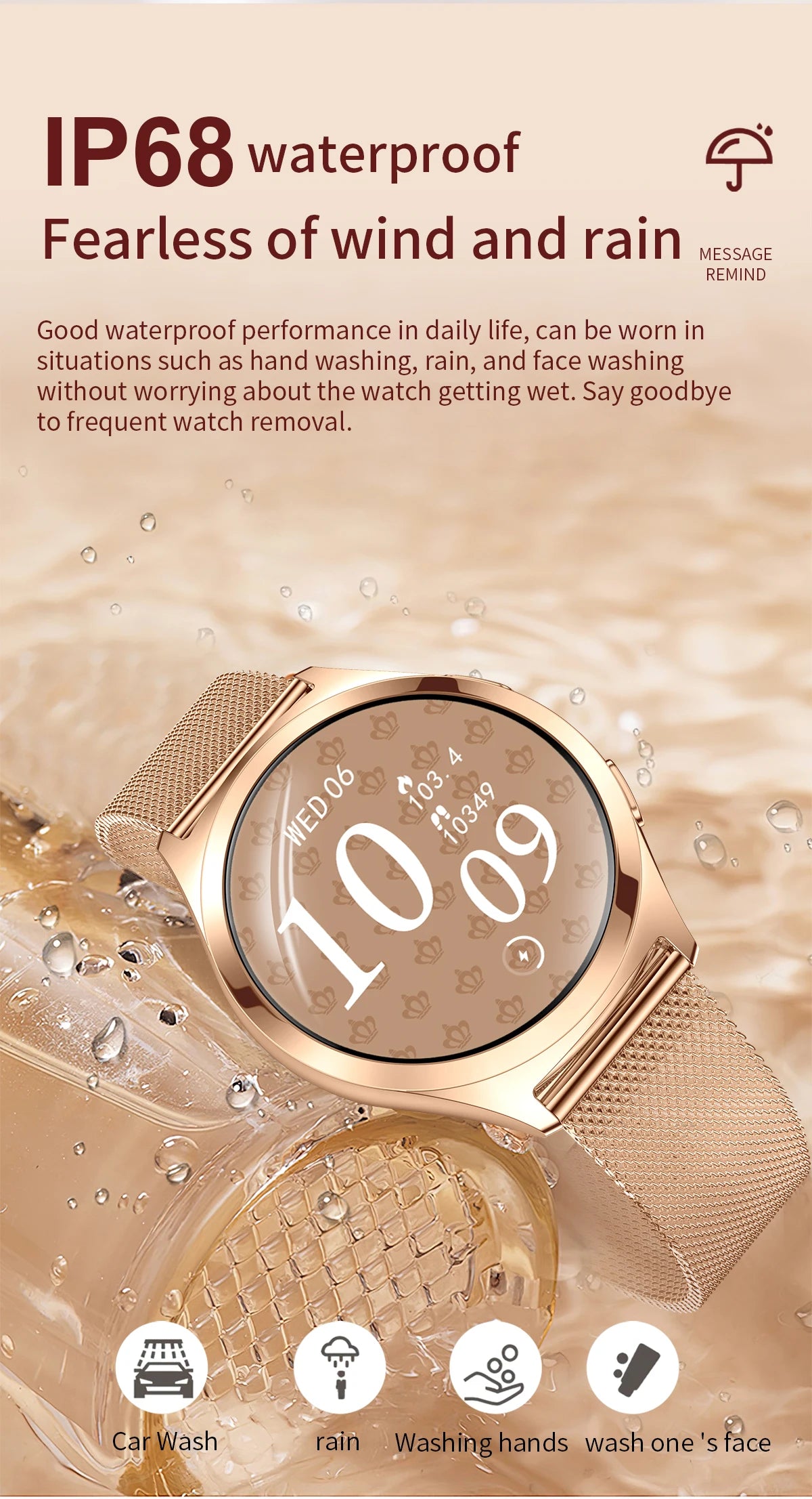 Ladies’ Bluetooth Smartwatch – Health & Outdoor Sports Tracker