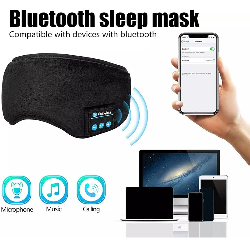 Bluetooth Sleep Headphones Eye Mask – Music Headband for Travel & Yoga