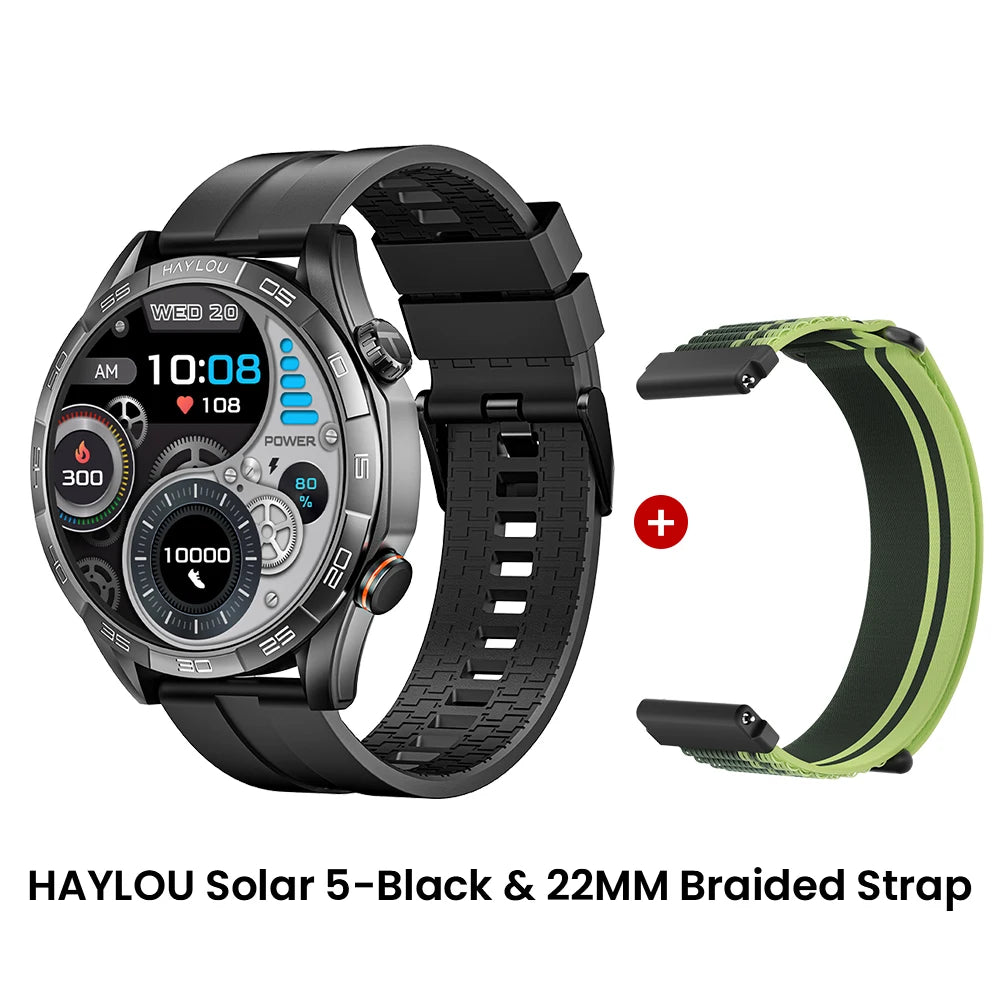 HAYLOU Solar 5 Smartwatch – 1.58" AMOLED, Voice Call, Health Tracker