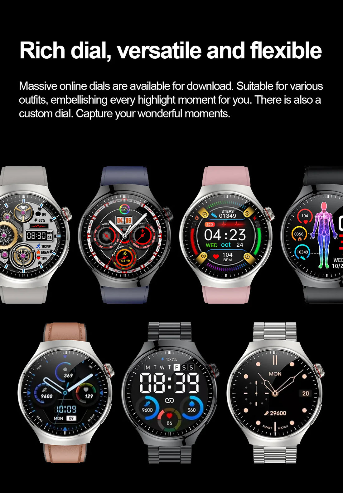 2025 Nursing-Grade Smartwatch – ECG, Blood Oxygen, Uric Acid