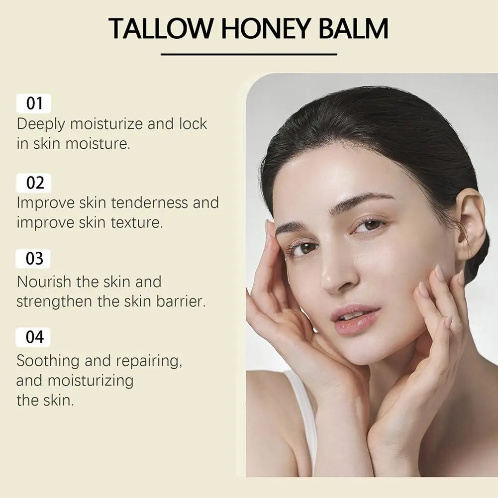 Whipped Beef Tallow Honey Balm – Moisturizing Face & Body Cream