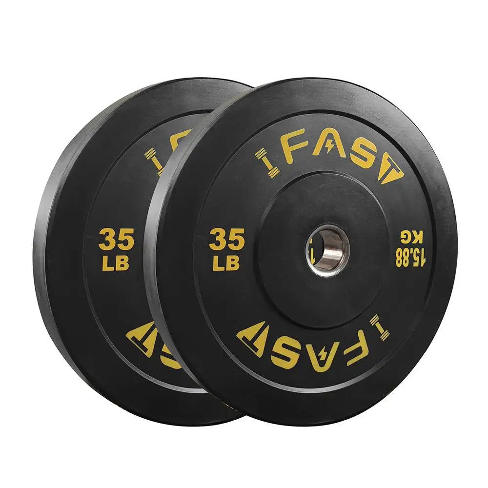 35LB Rubber Bumper Plates – Barbell Weights with Steel Insert