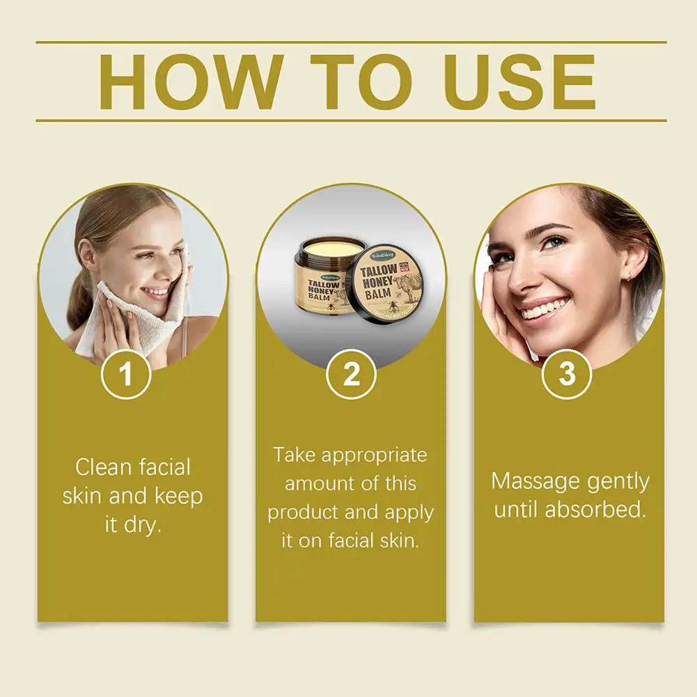 Whipped Beef Tallow Honey Balm – Moisturizing Face & Body Cream