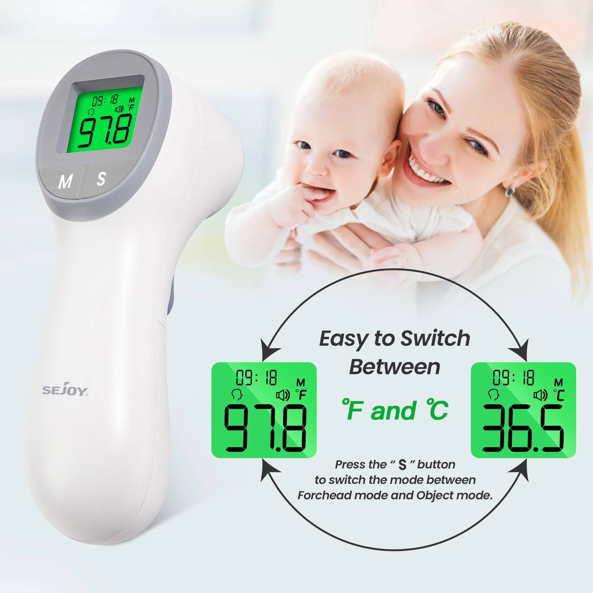 Sejoy Infrared Thermometer – Forehead & Ear