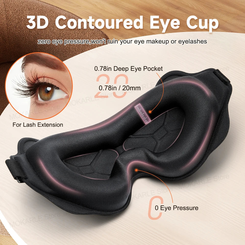 3D Contoured Sleep Mask – Light-Blocking Eye Mask