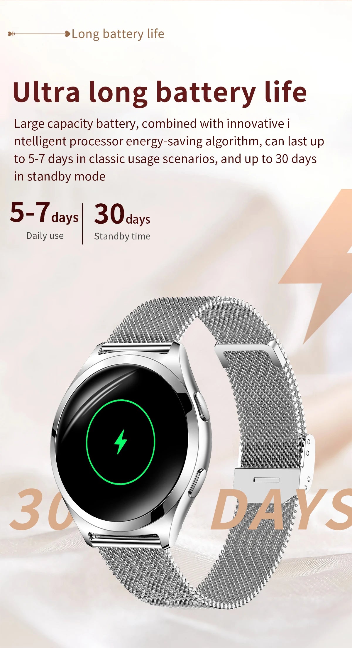 Ladies’ Bluetooth Smartwatch – Health & Outdoor Sports Tracker