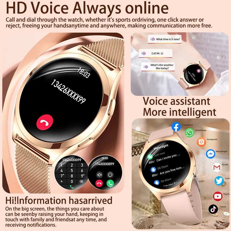 Ladies’ Bluetooth Smartwatch – Health & Outdoor Sports Tracker