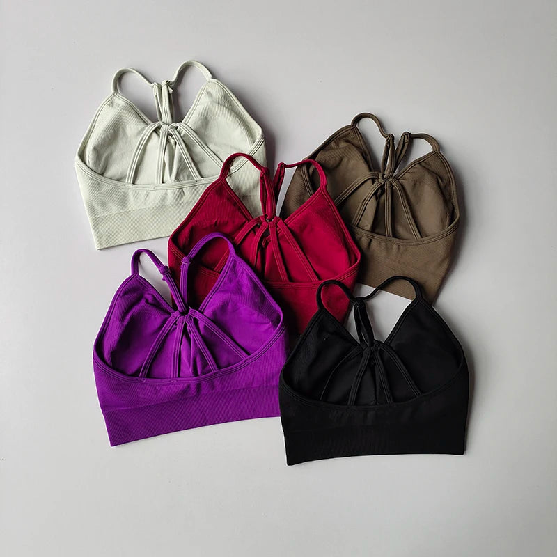 Seamless V-Neck Yoga Set – Hip-Lifting Bra & Leggings