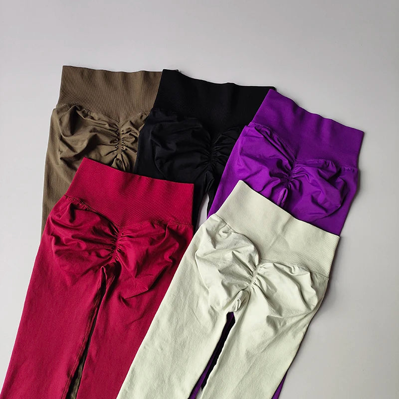 Seamless V-Neck Yoga Set – Hip-Lifting Bra & Leggings
