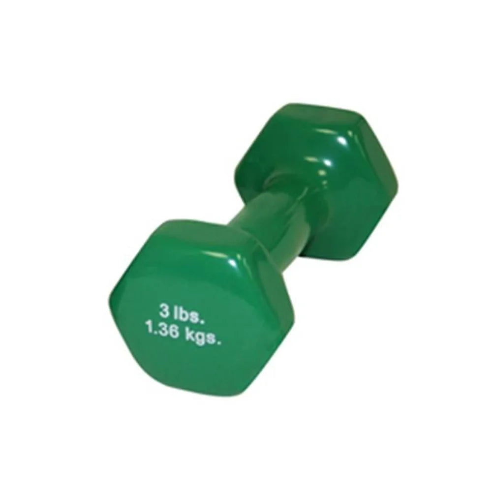 3 lb Vinyl Coated Dumbbell – Anti-Roll Fitness Weight