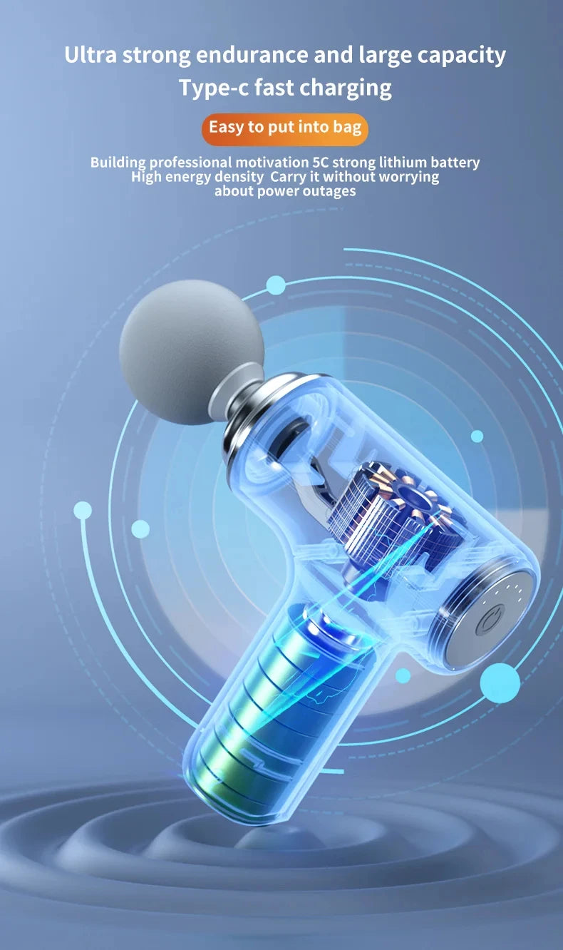 AI Smart Massage Gun with LED Light