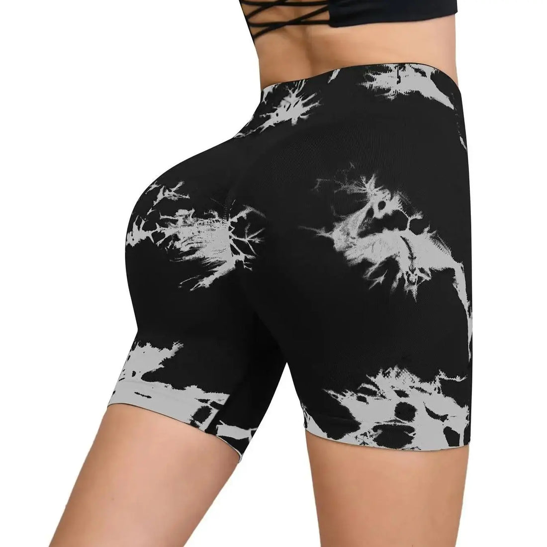 Tie-Dye Seamless High-Waist Yoga Shorts – Peach Lift