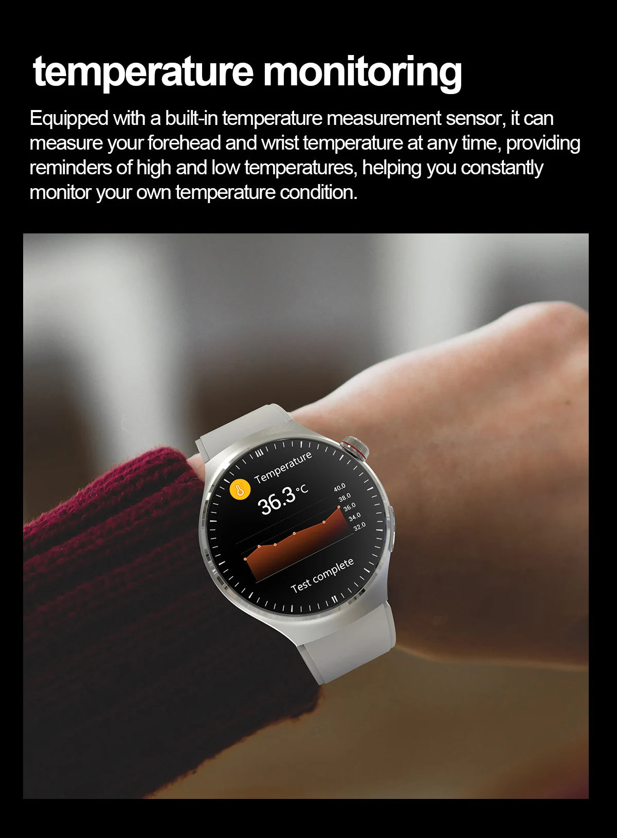 2025 Nursing-Grade Smartwatch – ECG, Blood Oxygen, Uric Acid