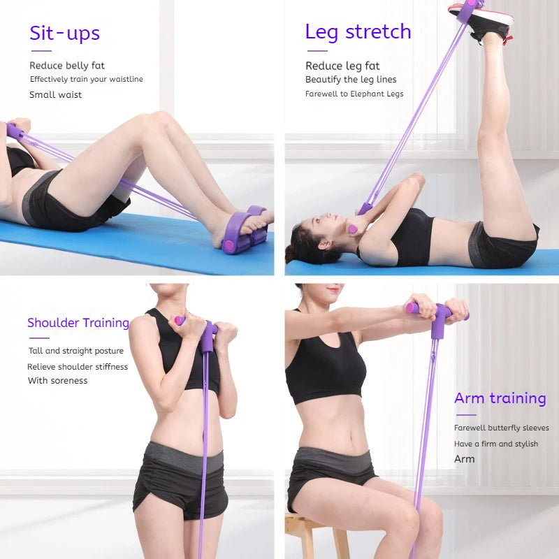 6-Tube Resistance Band Pedal Puller for Full-Body Workouts