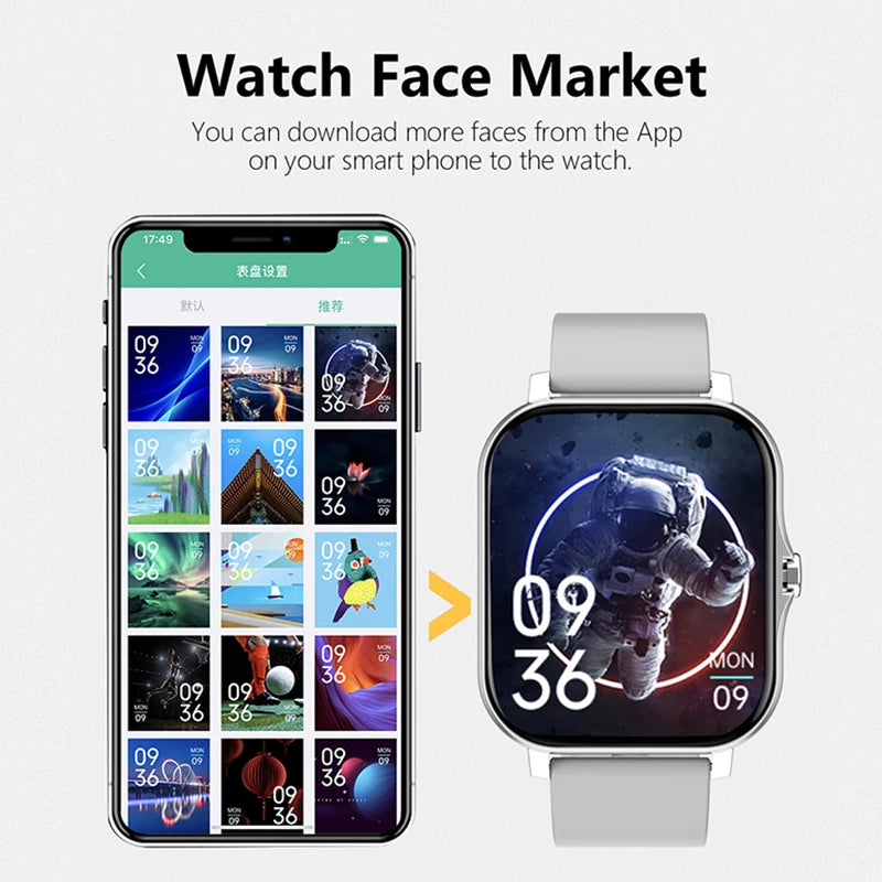 1.83'' Sports Smartwatch – Fitness & Call Tracker for iOS/Android