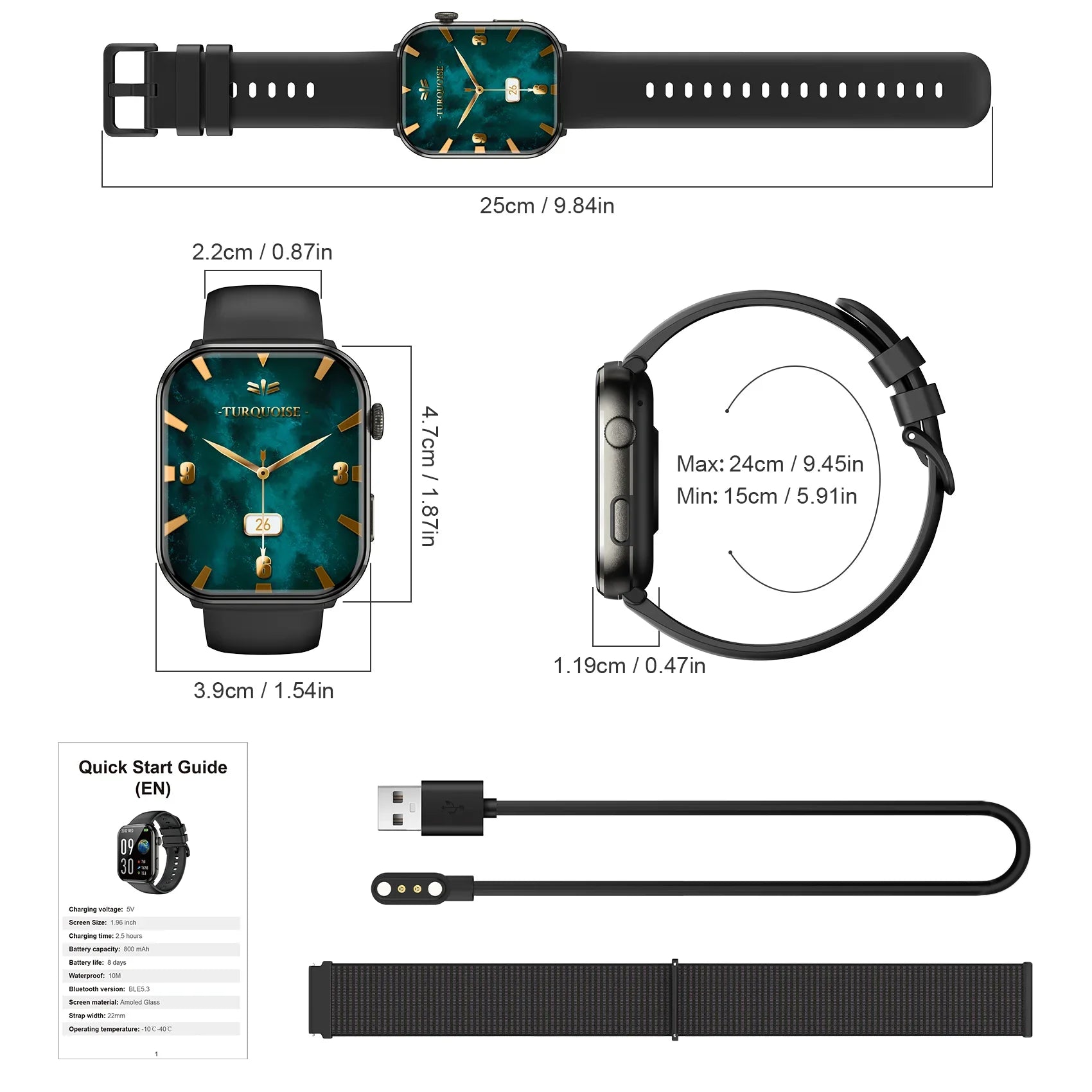 Blackview R60 Smartwatch – 1.96" AMOLED, Bluetooth Call, Health Tracker
