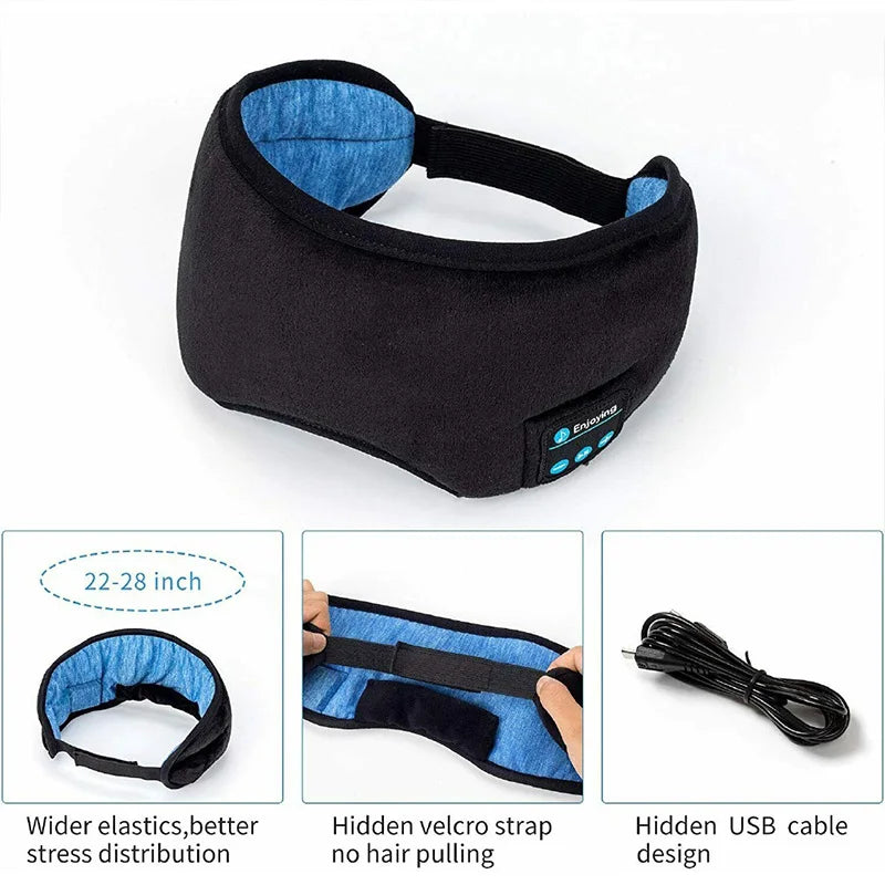 Bluetooth Sleep Headphones Eye Mask – Music Headband for Travel & Yoga