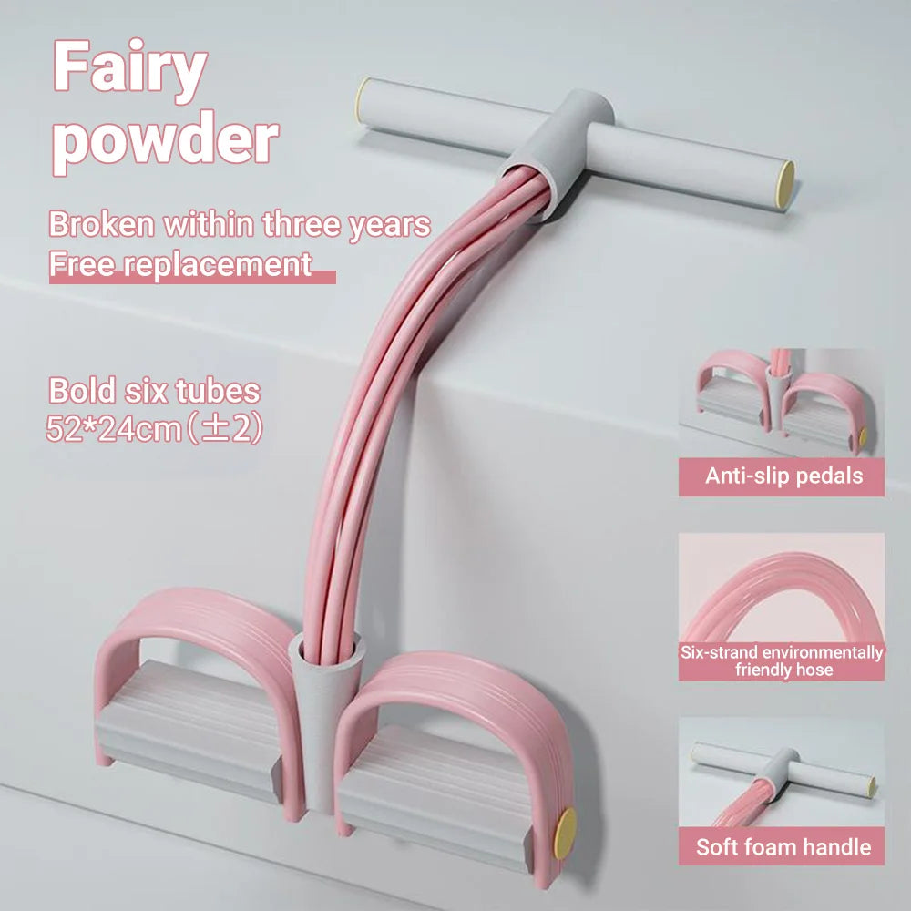 6-Tube Resistance Band Pedal Puller for Full-Body Workouts