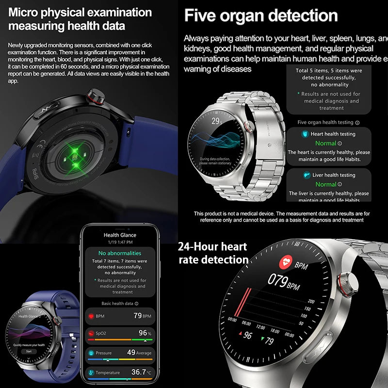 2025 Nursing-Grade Smartwatch – ECG, Blood Oxygen, Uric Acid