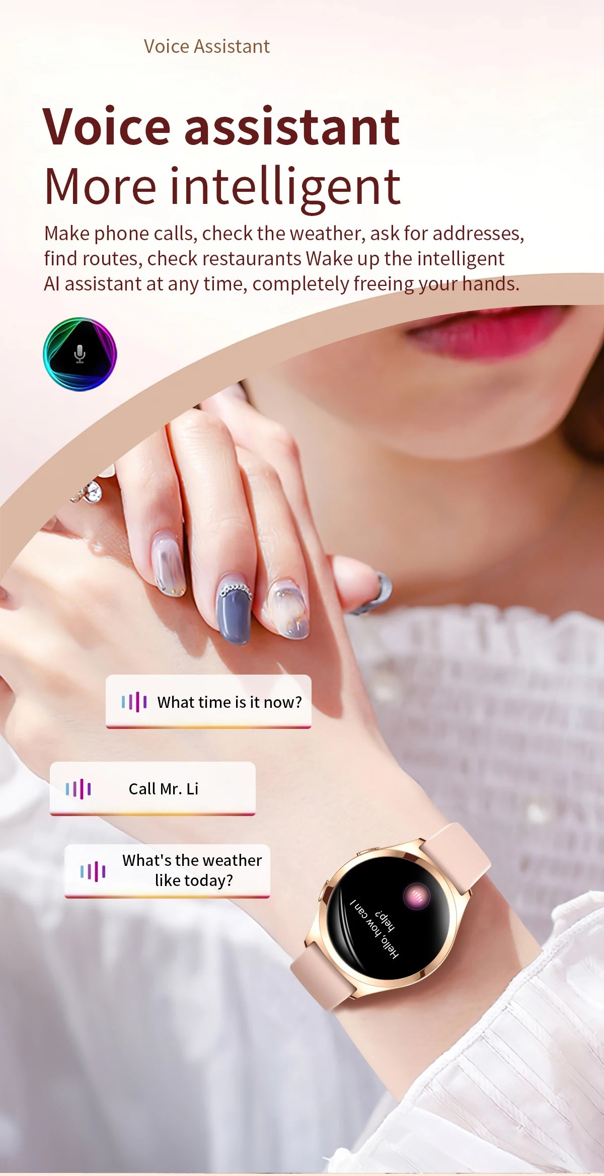 Ladies’ Bluetooth Smartwatch – Health & Outdoor Sports Tracker