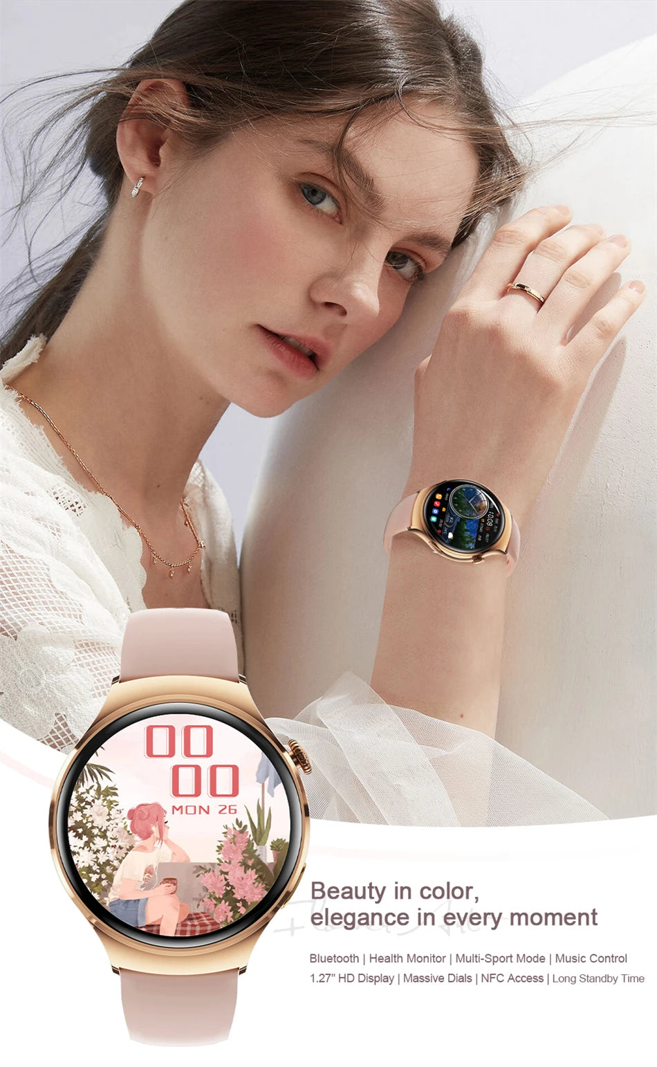 2025 Women’s Smartwatch – GPS, NFC, Bluetooth Call & Health Tracker