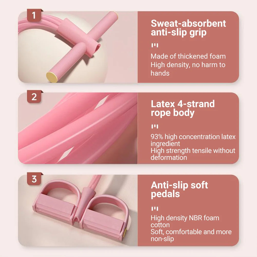 6-Tube Resistance Band Pedal Puller for Full-Body Workouts