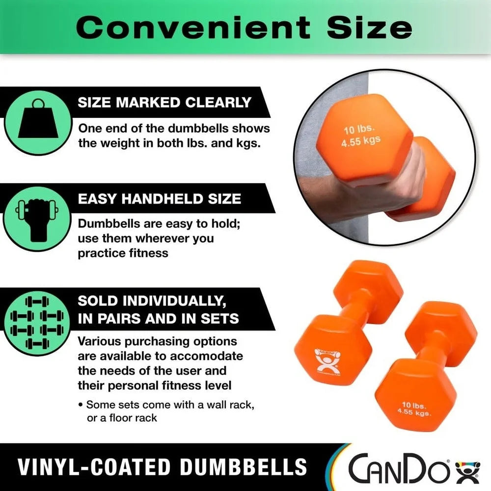 3 lb Vinyl Coated Dumbbell – Anti-Roll Fitness Weight