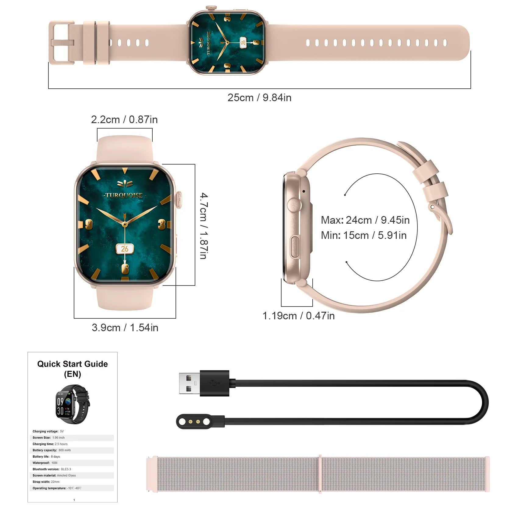 Blackview R60 Smartwatch – 1.96" AMOLED, Bluetooth Call, Health Tracker