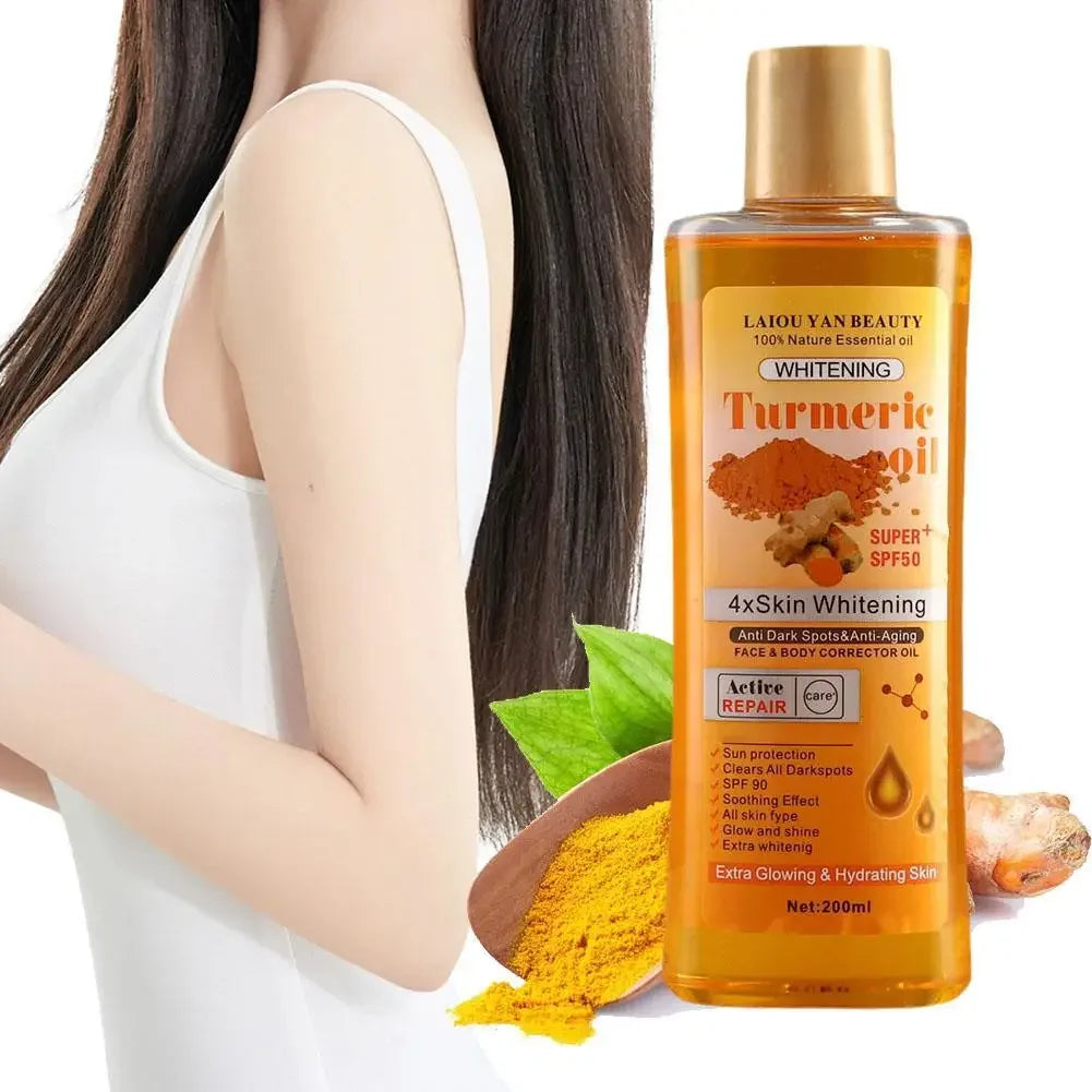 200ml Turmeric & Ginger Essential Oil – Hydrating Face & Body Serum