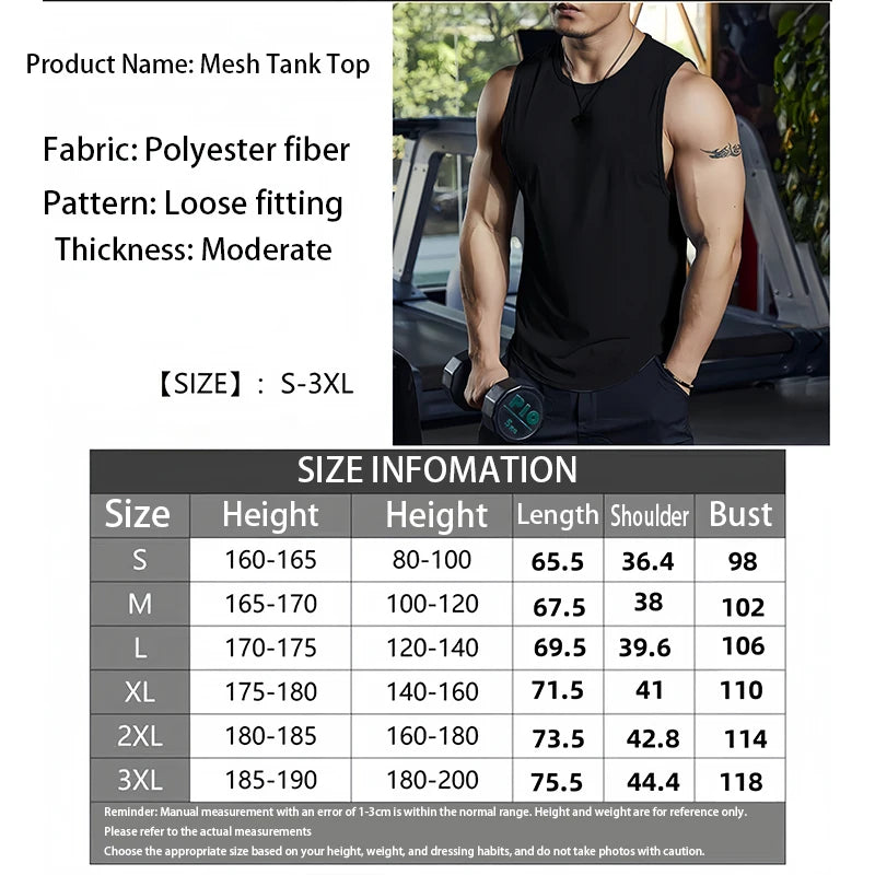 Men’s Summer Gym Tank Top – Quick-Dry Sleeveless Shirt