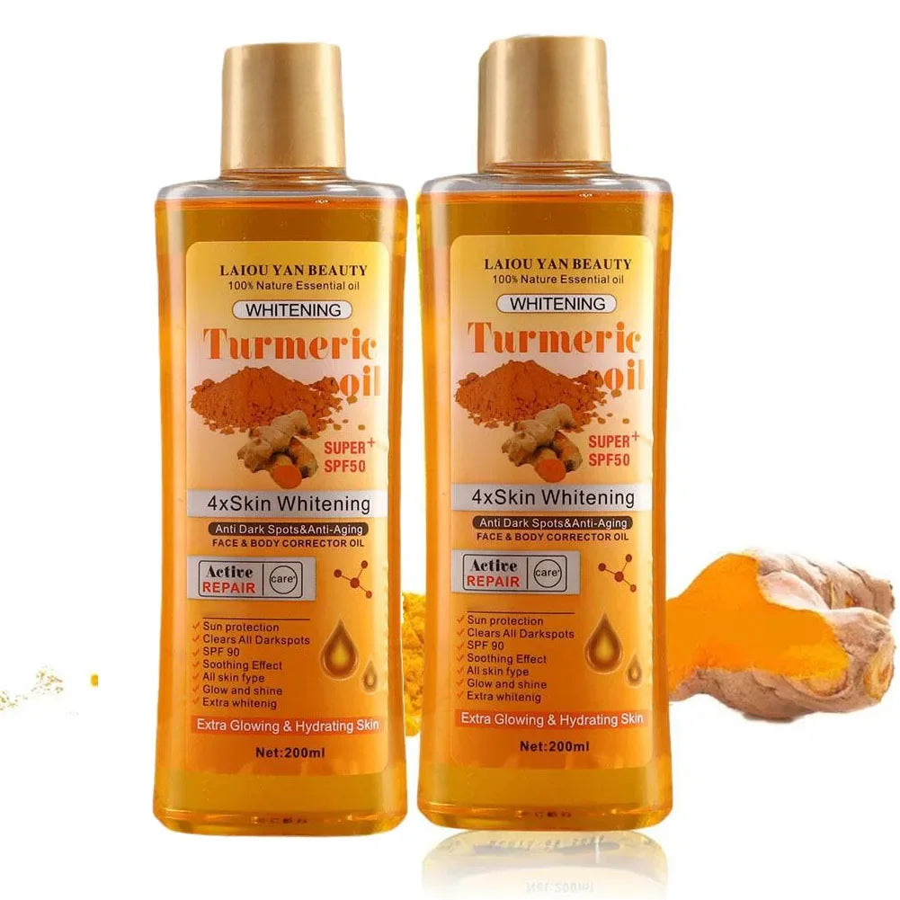 200ml Turmeric & Ginger Essential Oil – Hydrating Face & Body Serum