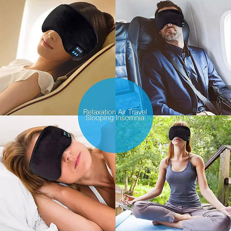 Bluetooth Sleep Headphones Eye Mask – Music Headband for Travel & Yoga