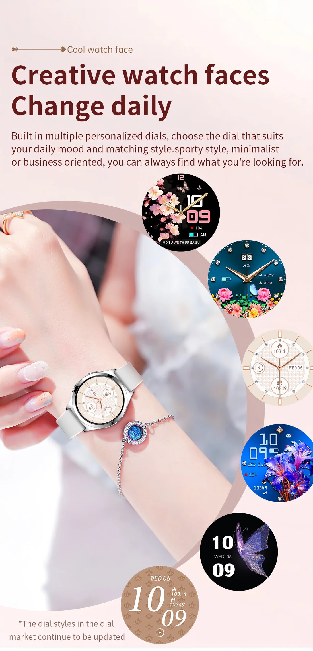 Ladies’ Bluetooth Smartwatch – Health & Outdoor Sports Tracker