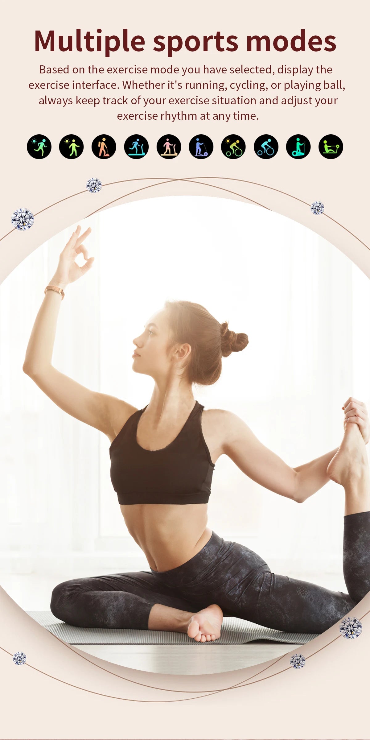 Ladies’ Bluetooth Smartwatch – Health & Outdoor Sports Tracker